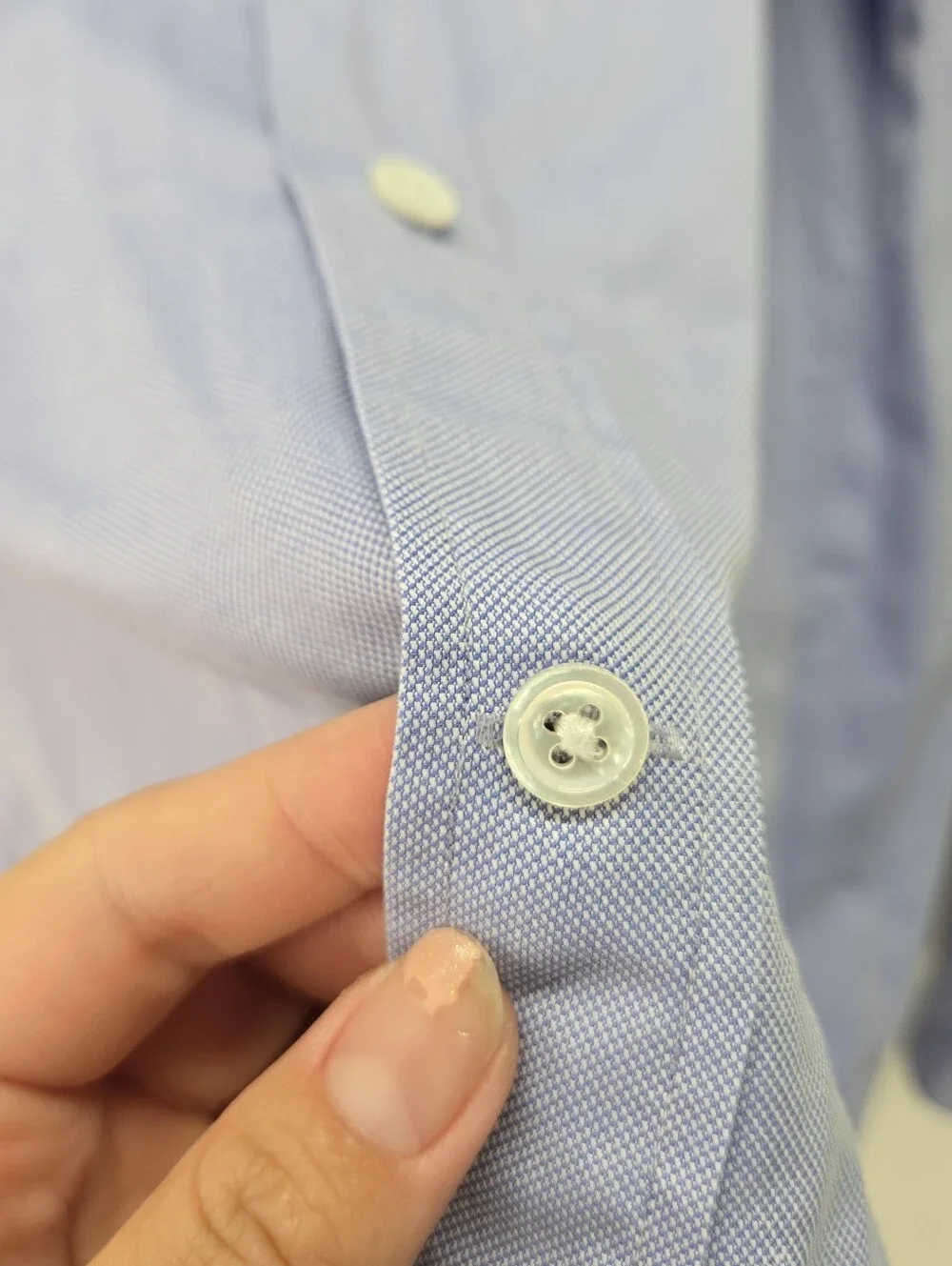 J.Crew Button Down Mens L Blue Thomas Mason Slim Fit 44174 Long Sleeve Oxford